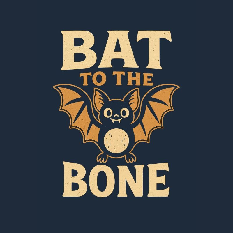 Halloween, Fledermaus mit Spruch Bat To The Bone