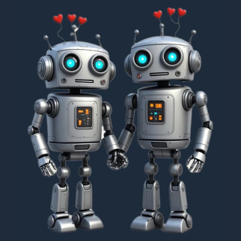 Roboter Pärchen nerds