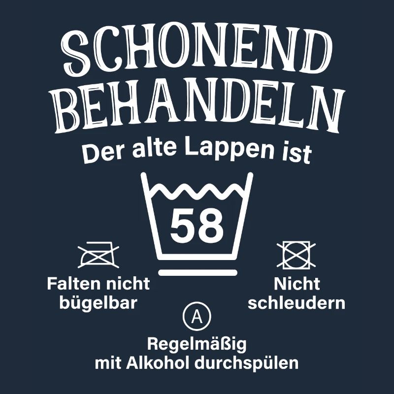 58. Geburtstag Schonend Behandeln Alte Lappen 58