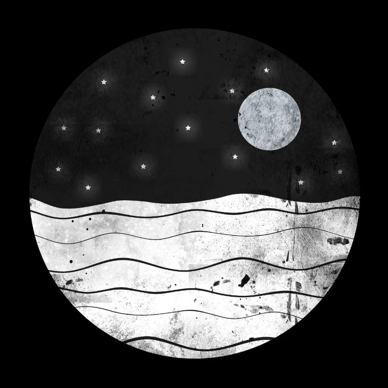 Moon gift water art starry sky