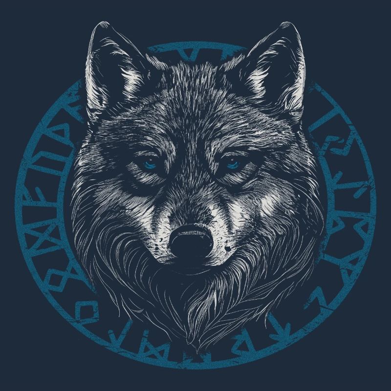 Wikinger Wolf mit Runen