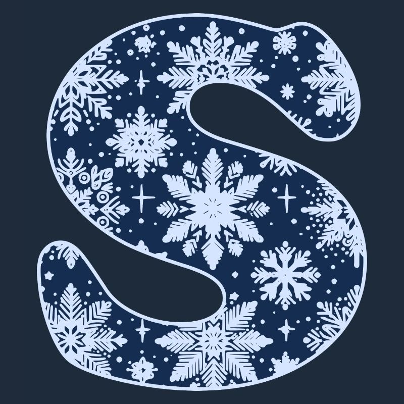 Buchstabe S Schneeflocken