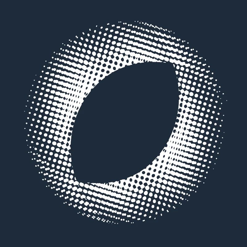 dotted, oval art white