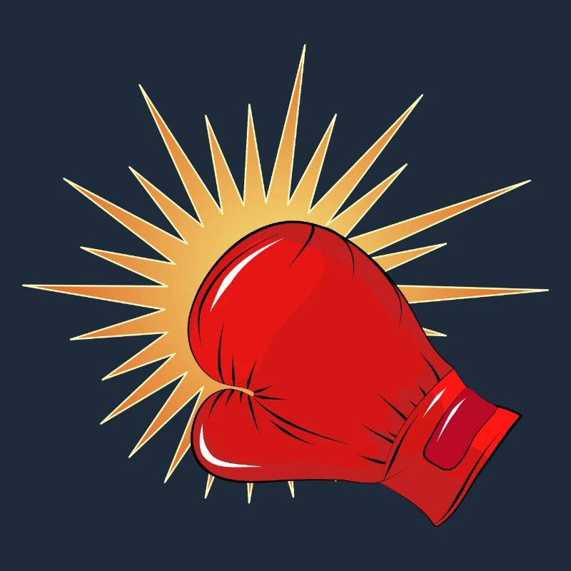 Roter Boxhandschuh mit Schlag-Effekt