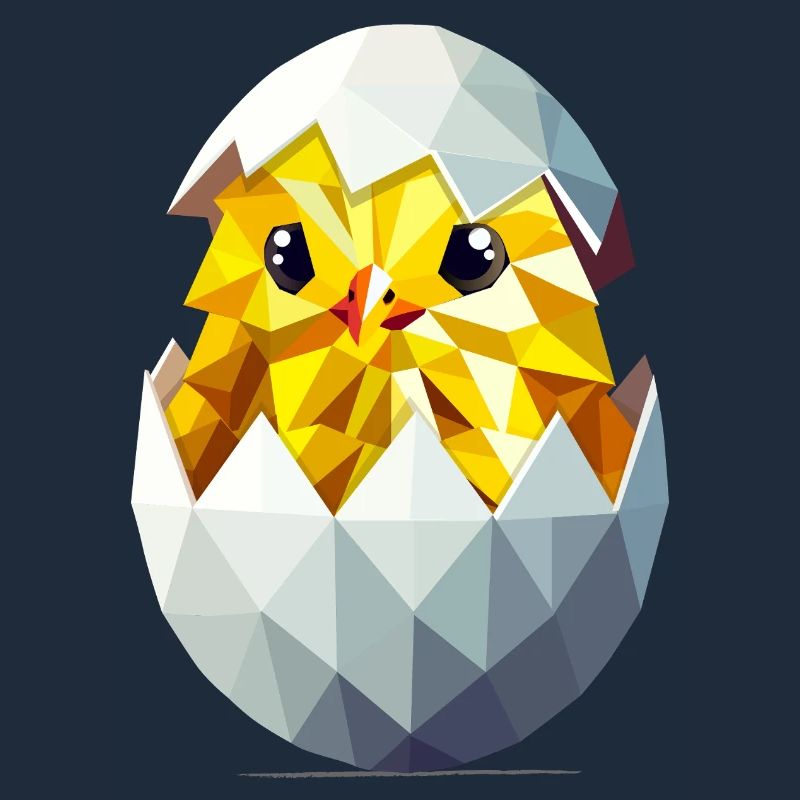 Chick in the Egg – Modern Easter Illustration