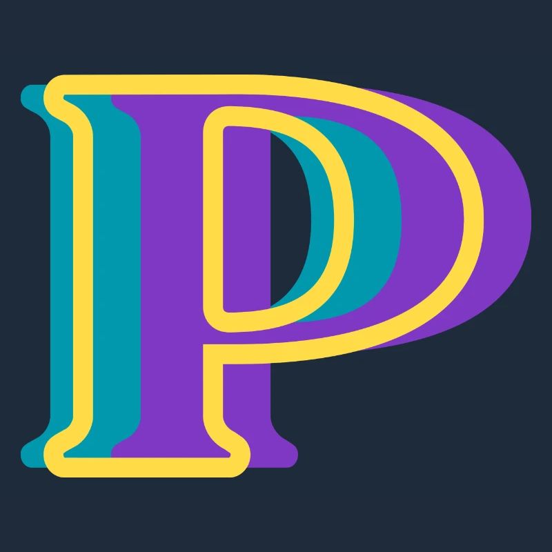 Lettre p multicolore