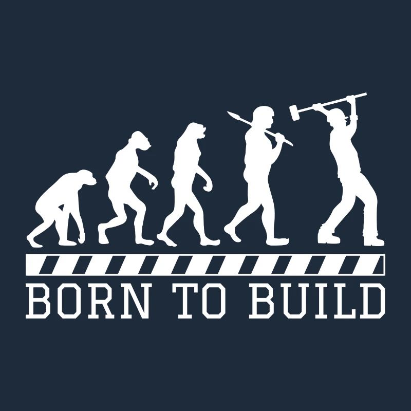 Evolution Bauarbeiter Geschenk Bau Beruf Arbeit