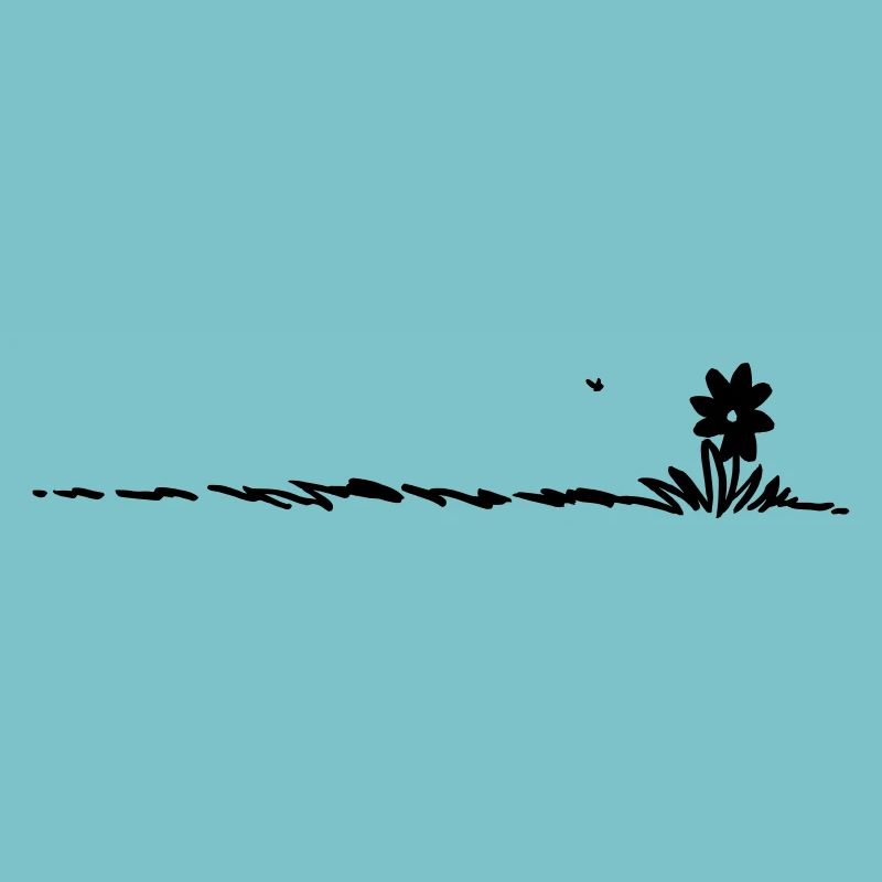 fleur de bande dessinée dans l'herbe avec des insectes