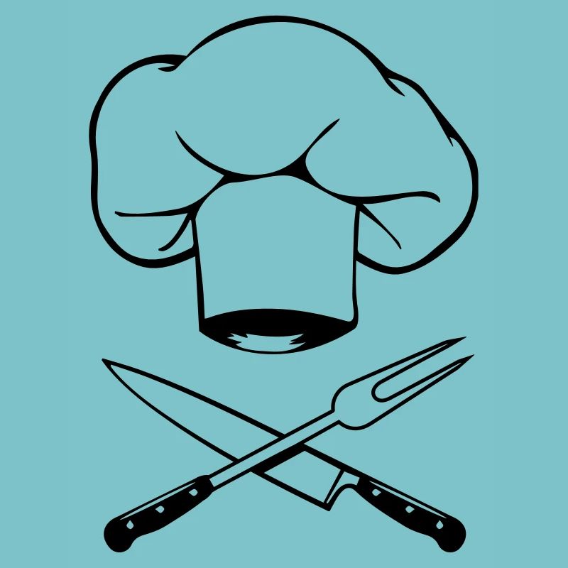 kochen kochmütze messer gabel design