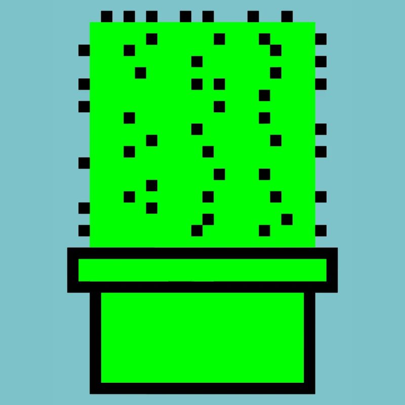Cactus Cactus Rétro Jeu Vidéo Pot De Fleur Pixel