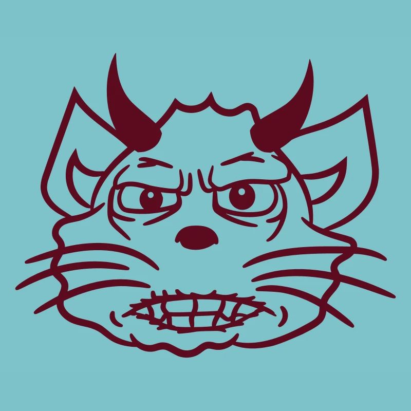 Demon Monster Cat Halloween Horror Devil Horns