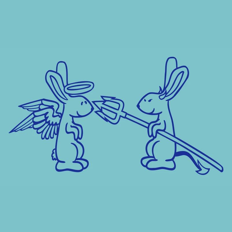 Rabbit Angel Conscience Devil Demon Evil Satan Hell