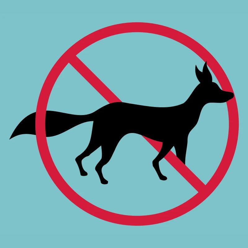 Panneau d’interdiction de renard, pas d’avis de zone