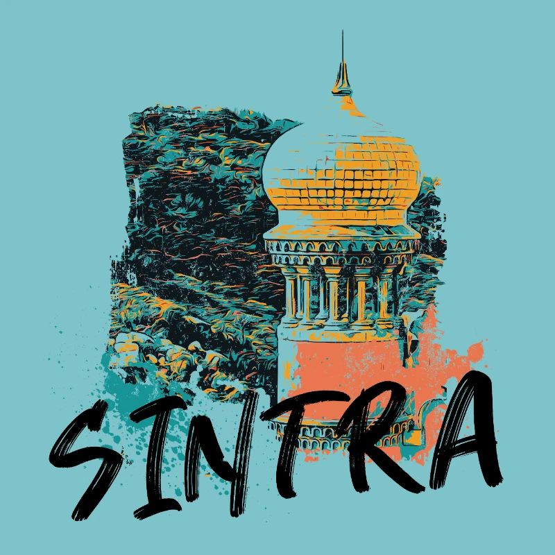 Typischer maurischer Turm des Sintra Parks Illustration