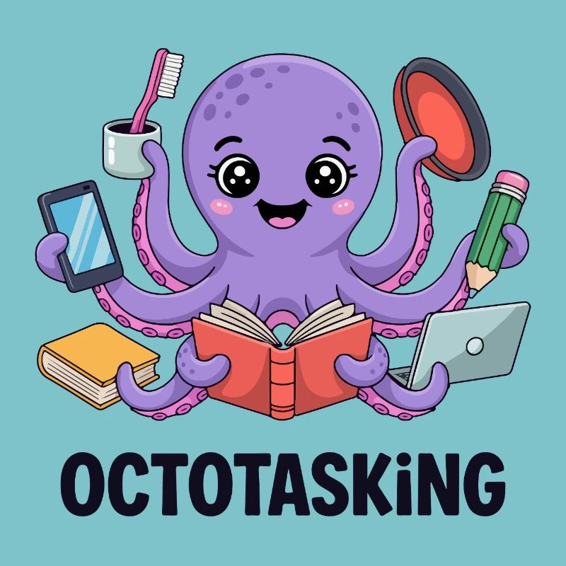 Octotasking Krake im Multitasking Modus