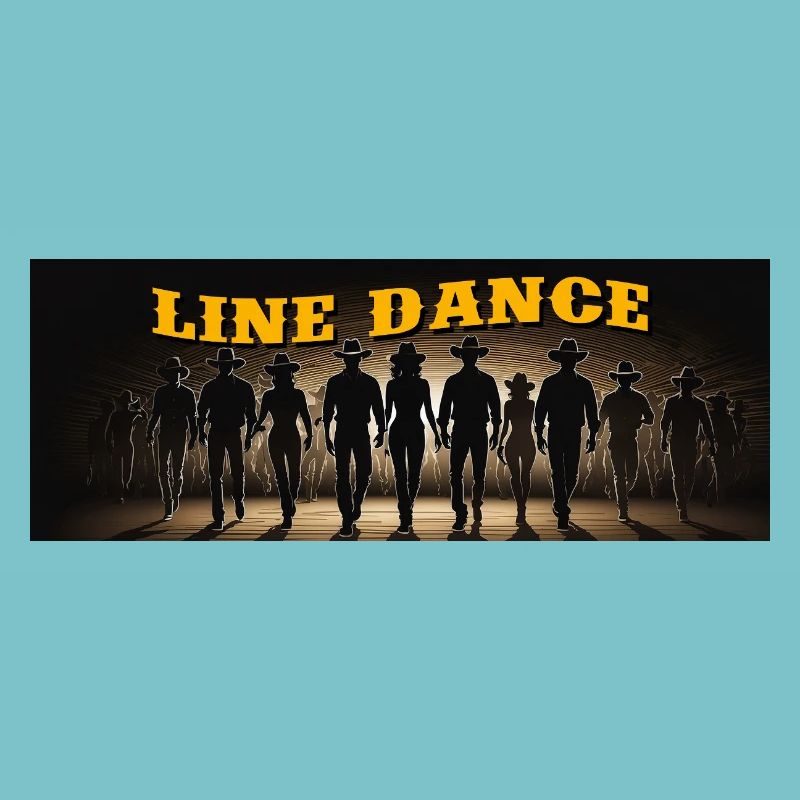 Line dance group dancing