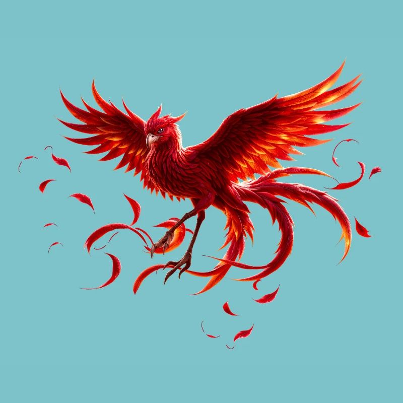 Phénix écarlate en vol