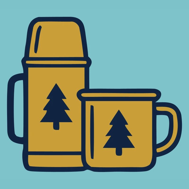 Thermos Mug Camping Forest