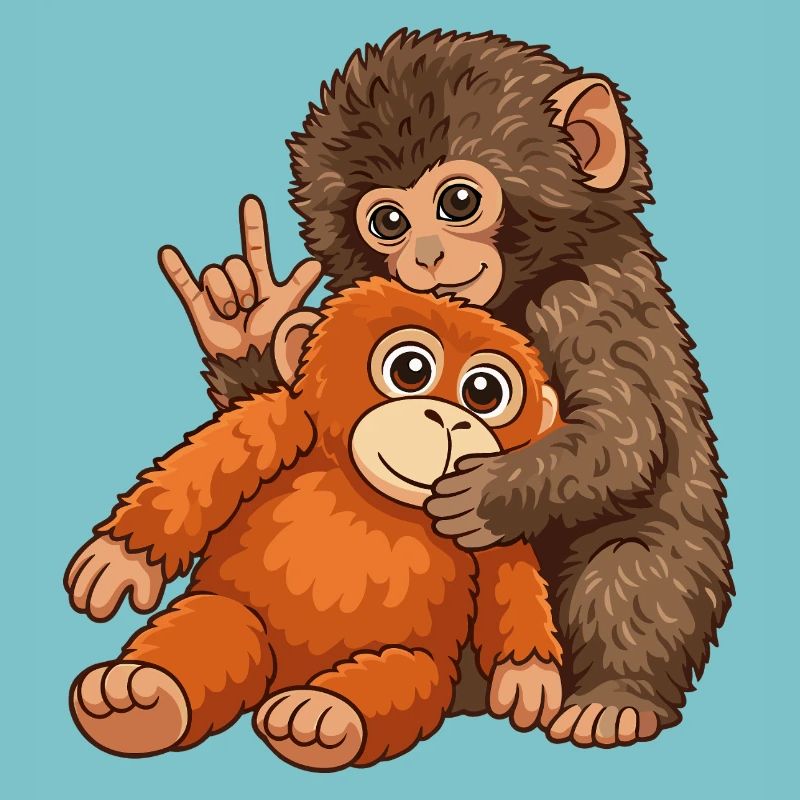 Monkey Punch Affe Süß Geschenk