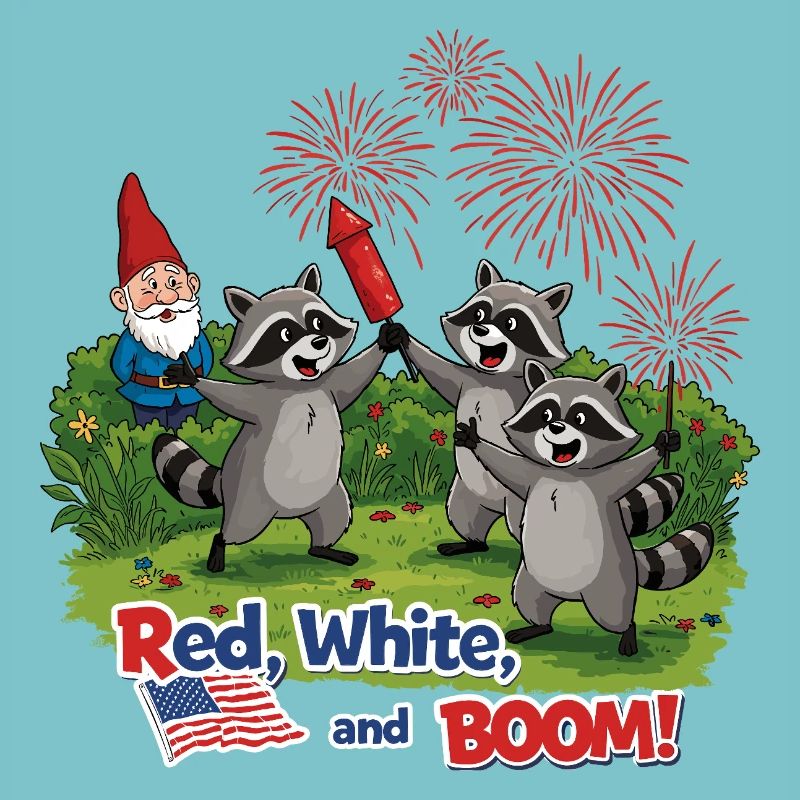 Waschbären-Feuerwerksparty zum 4. Juli