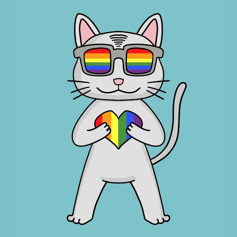 LGBT Katze Devon Rex Regenbogen