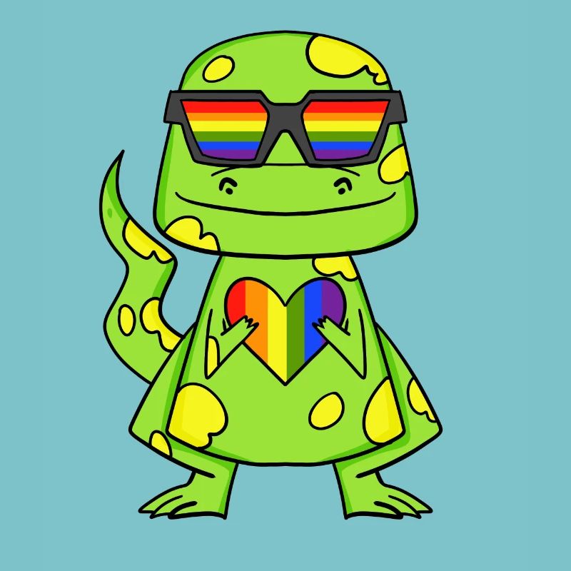 LGBT Tier Dinosaurier Regenbogen Herz