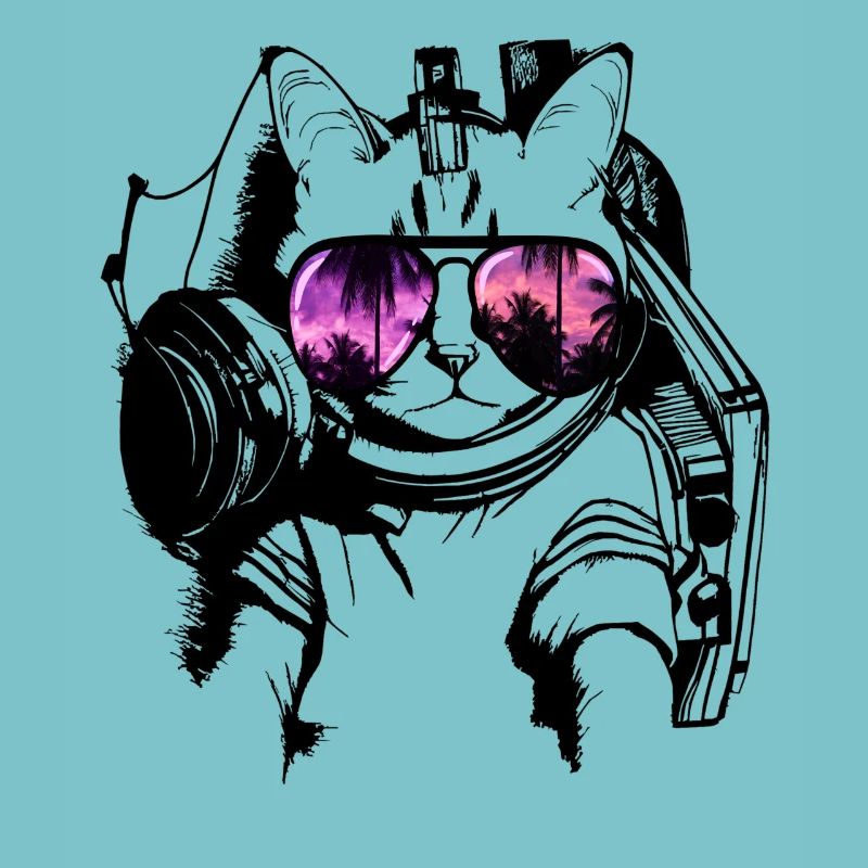 chat cool chaton DJ avecsunglassessunglasses