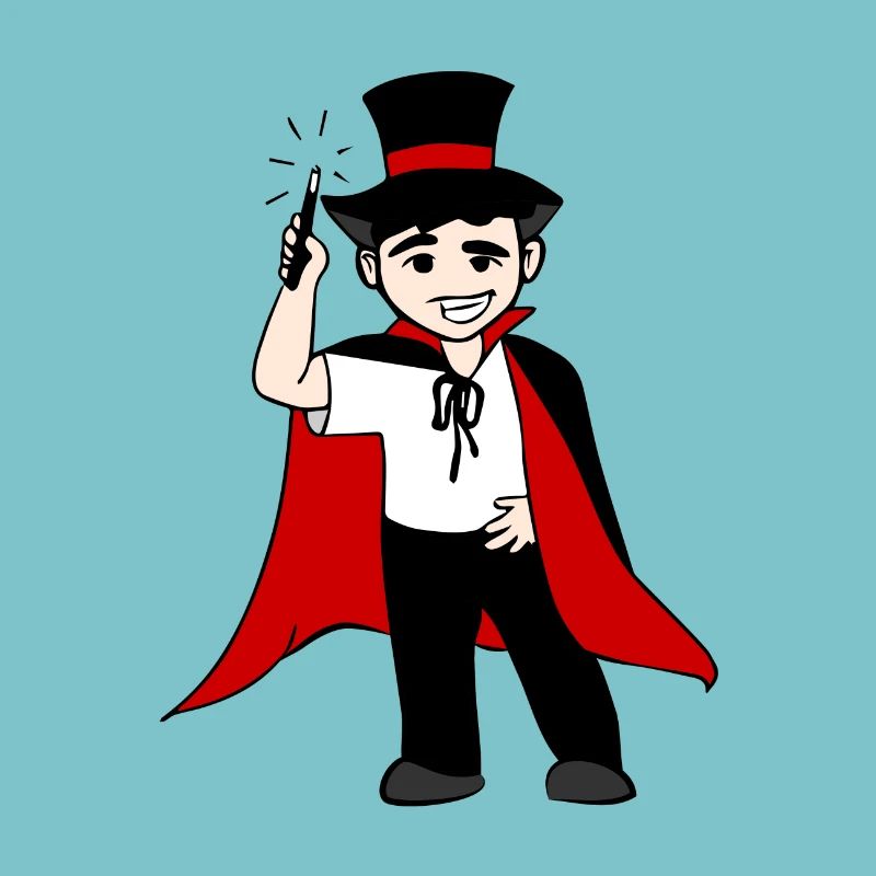 magicien drôle avec baguette