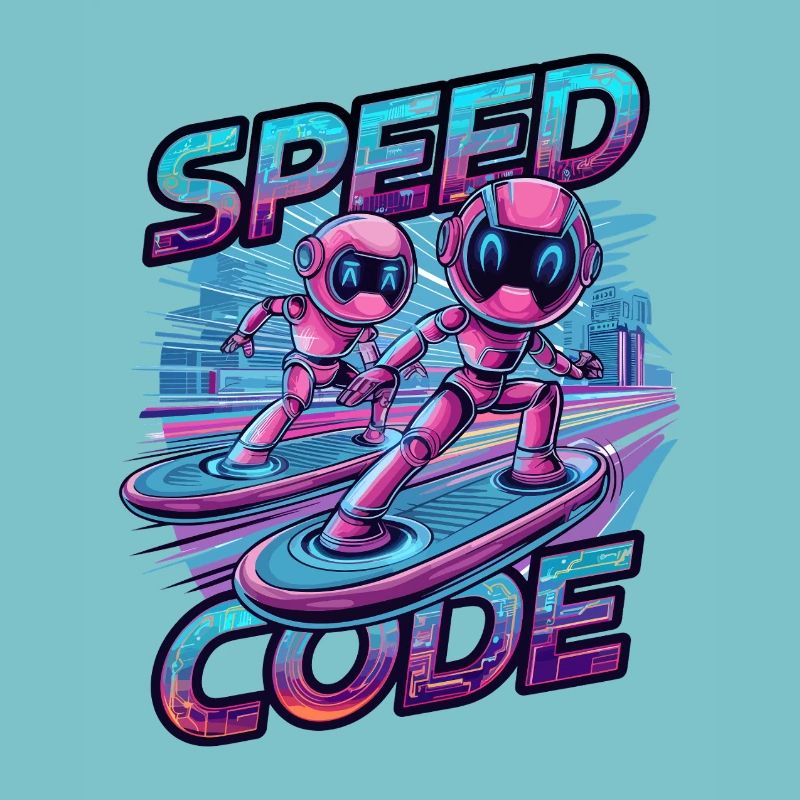 Code de vitesse Cyberpunk Robot Surf Tech Art