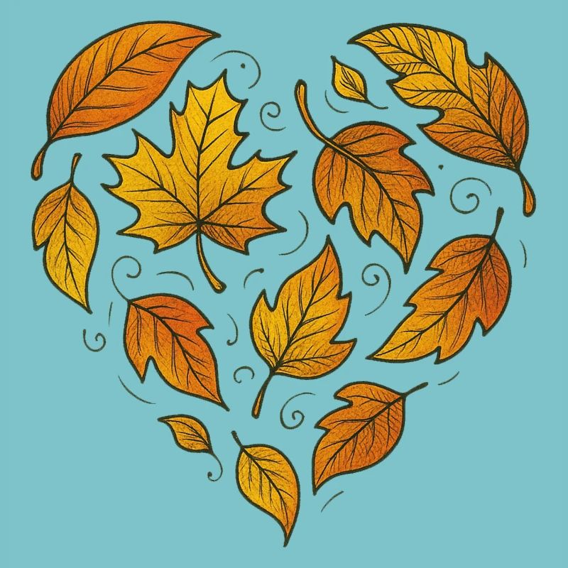 Herbstliches Herzblattmuster