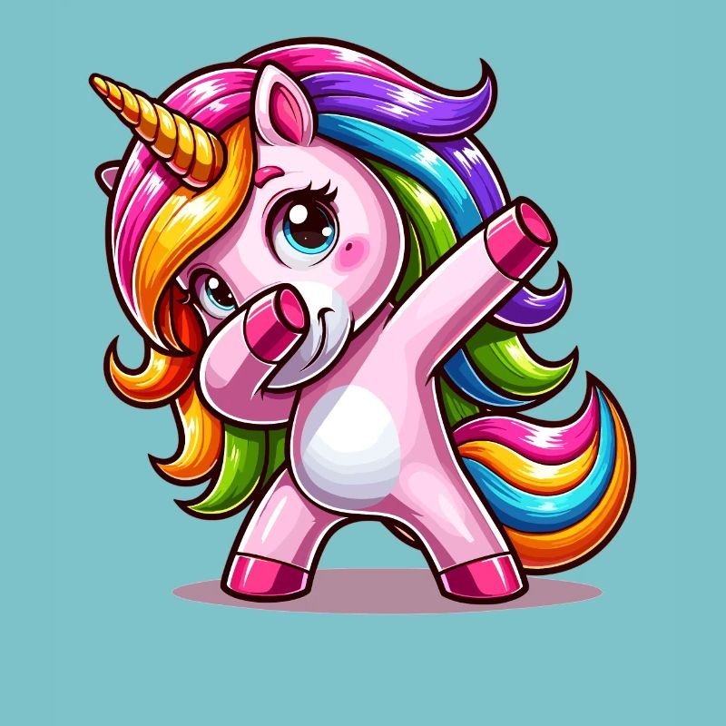 Dabbing Licorne Dab Move Danse Licorne Arc-en-ciel
