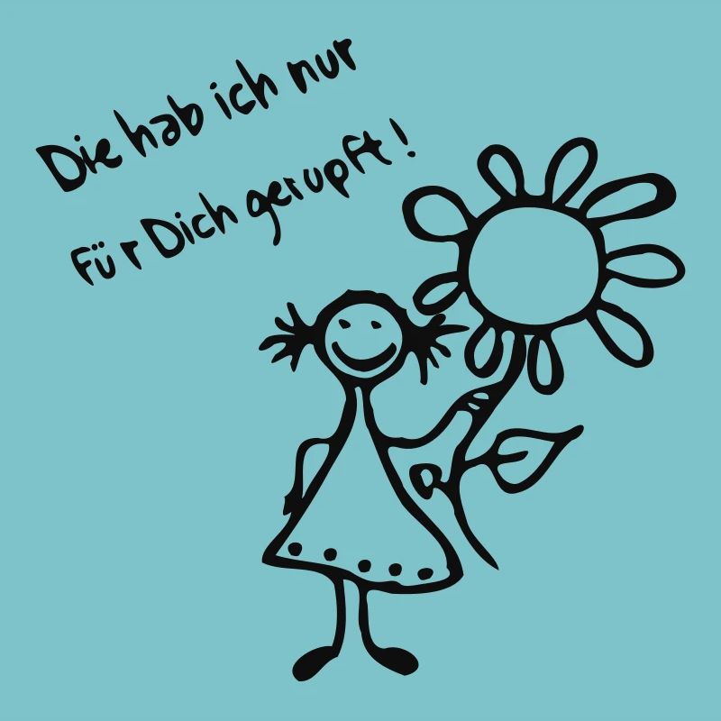 Geburtstag - Strichmännchen mit Blume