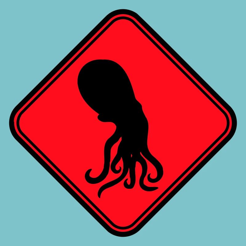 Octopus Danger Sign Caution Warning