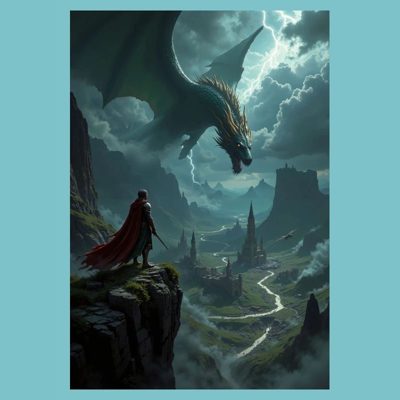 Fantasy-Gemälde, Drache.