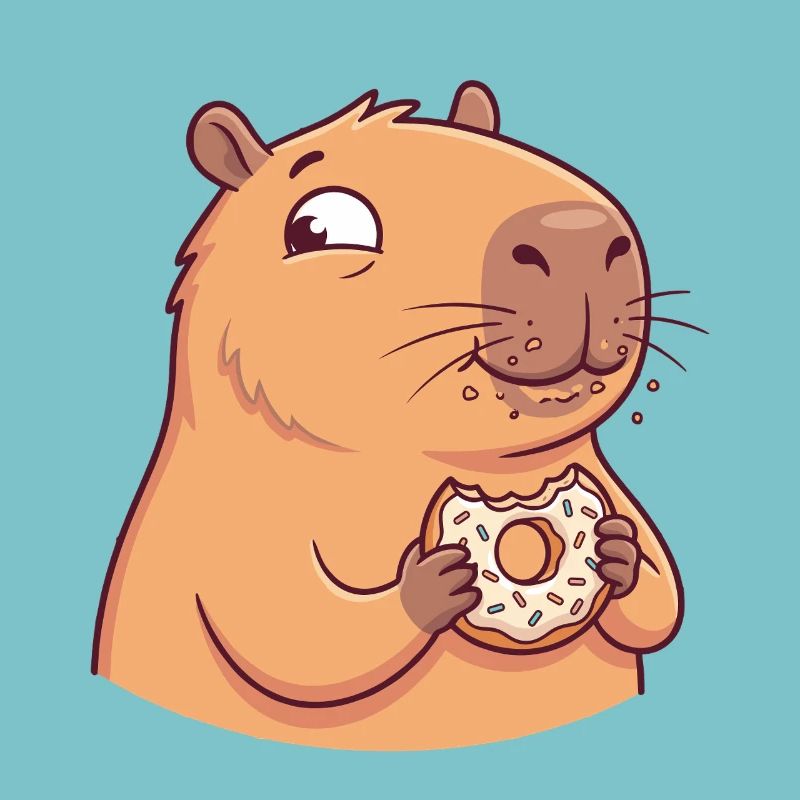 Capybara avec motif d’animal mignon drôle de beignet