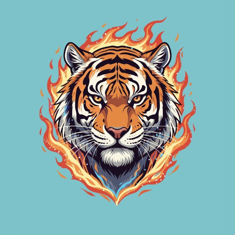 Flames Tiger Head