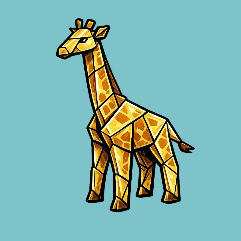 Girafe de géométrie dorée