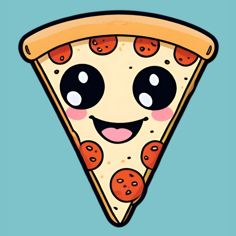Kawaii Pizza Scheibe