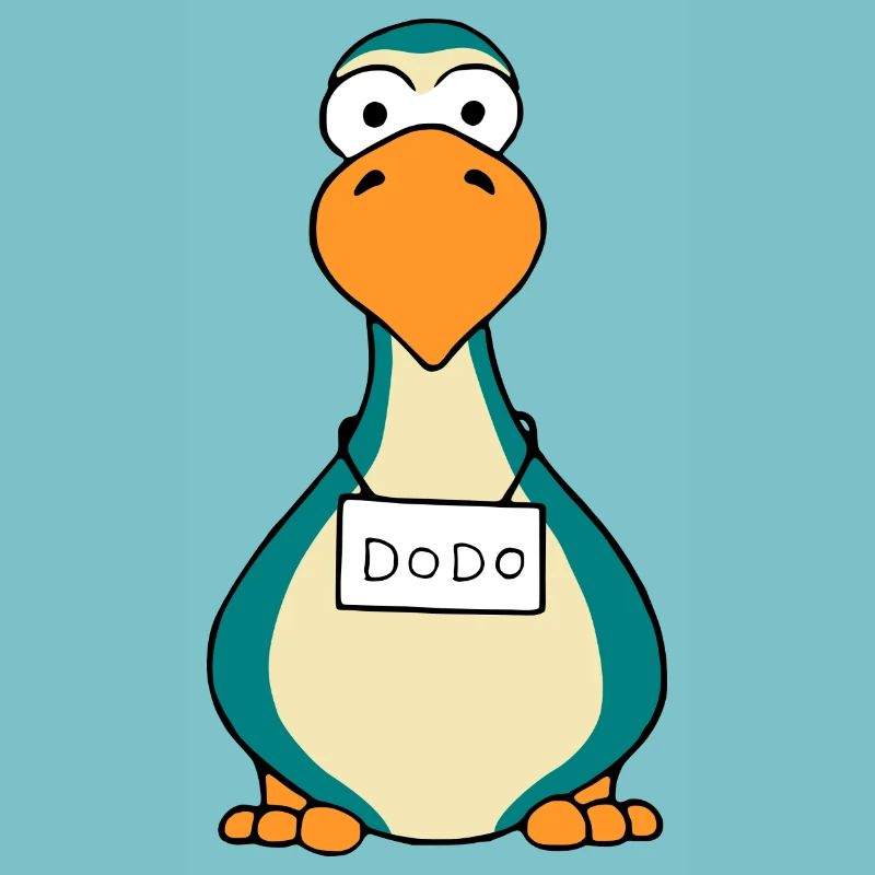 Dodo Frontal Vogel mit Schild Geschenk