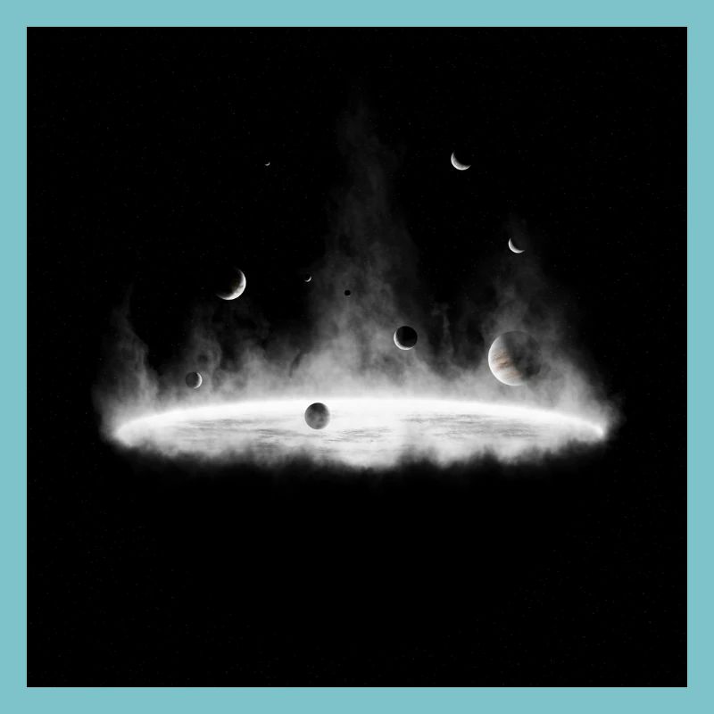Nebulae Fire Silhouette on Dark Grey