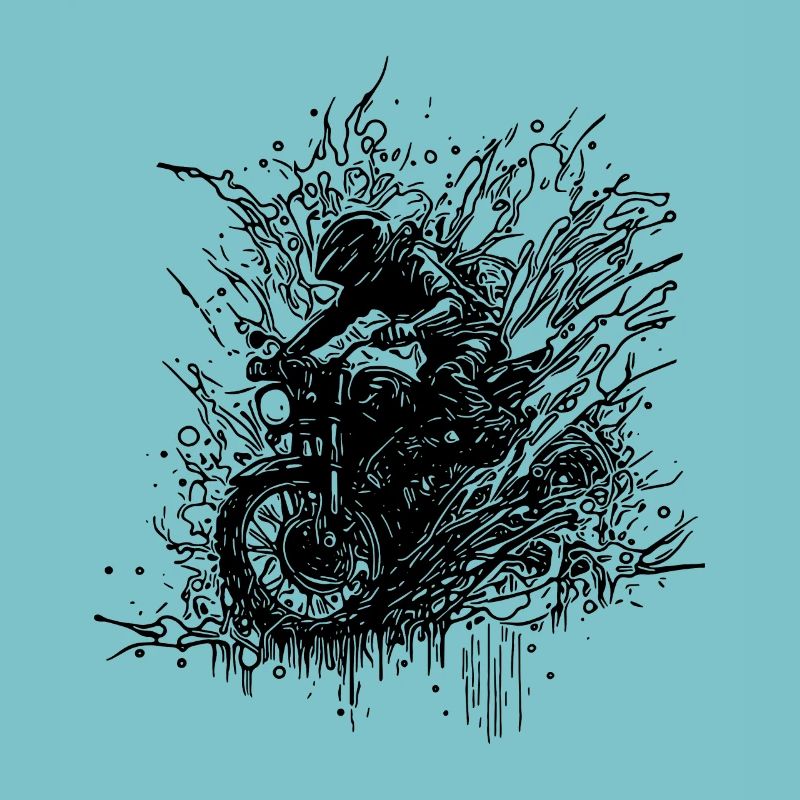 Bikerin Motorrad Geländefahrt Splash Style