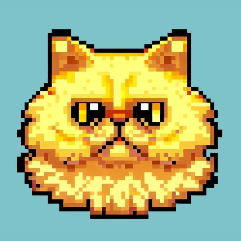 Le chat persan Negan en pixel design