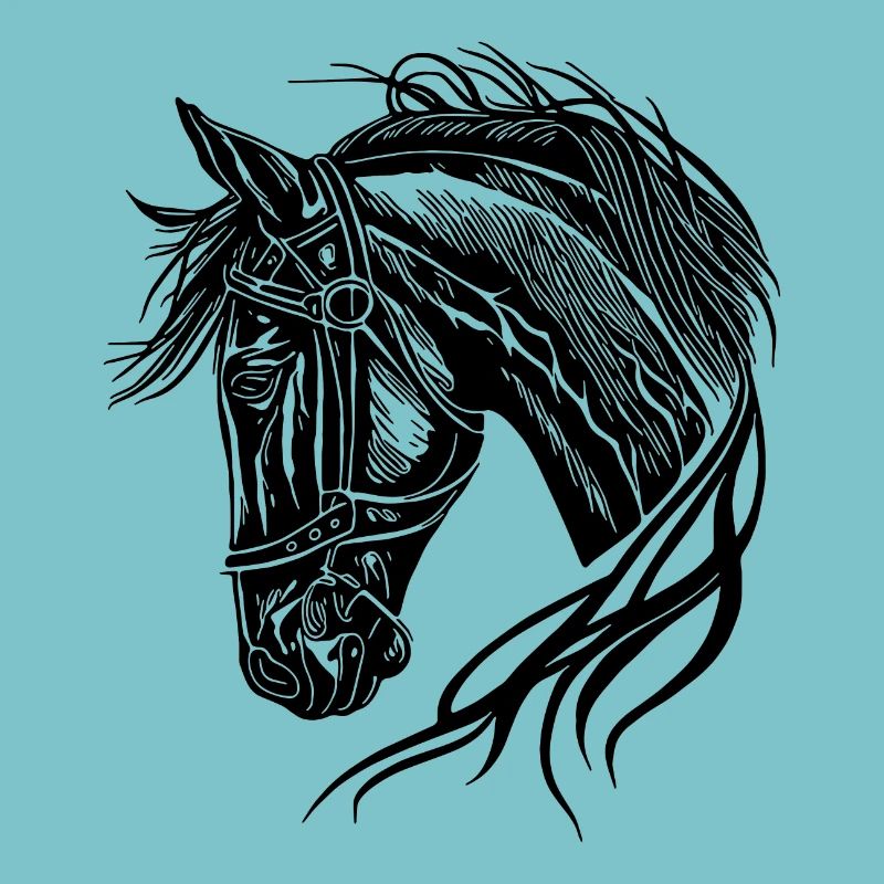Beautiful stallion with elegant waving mane
