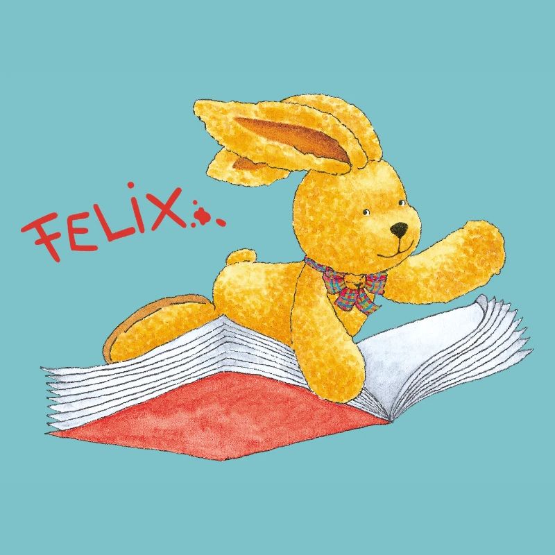 Felix der Hase Auf Einem Fliegenden Buch