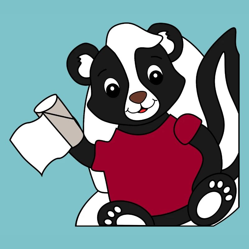 Skunk Pixie sur les toilettes