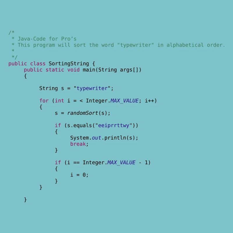 code Java drôle pour trier