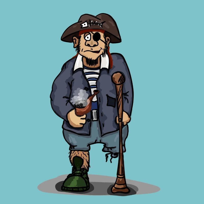 Pirate avec une jambe de bois idée cadeau eyepatch