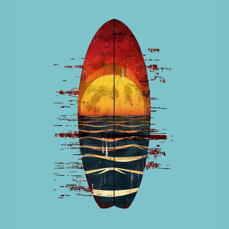 Expérience de surfeur au coucher du soleil