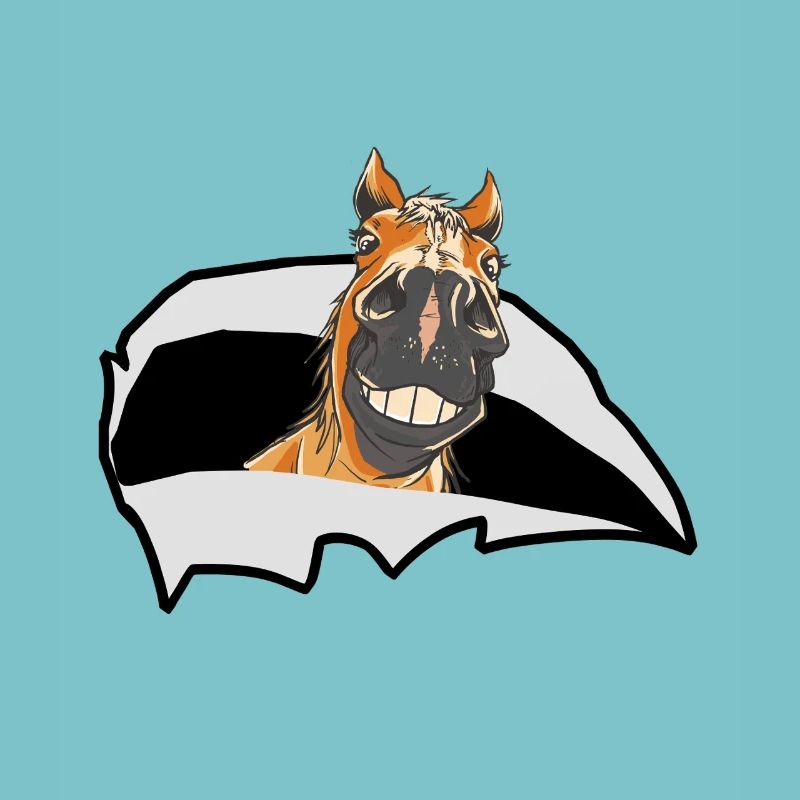 witzig Pferd Pferde Pony Reiterin
