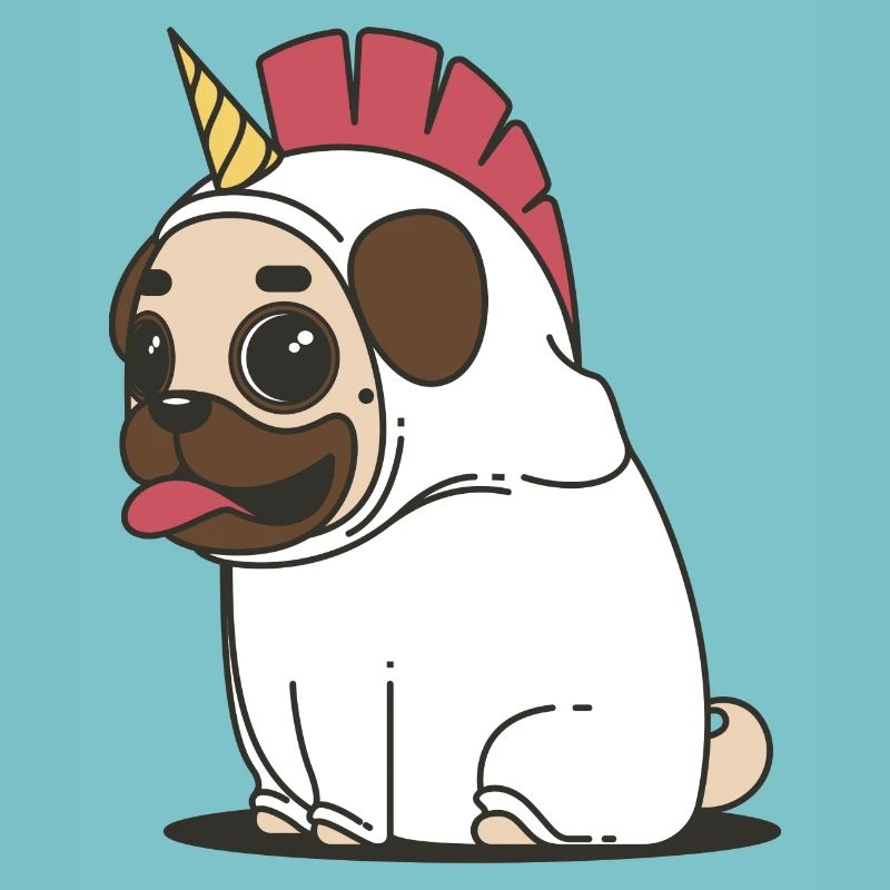 Knuffiger Einhorn Mops